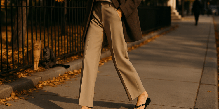 ¿Sandalias thong en otoño? Solo si las llevas con pantalones elegantes como Hailey Bieber