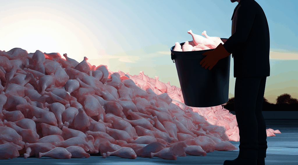 Retiran del mercado 2,200 toneladas de pollo congelado y deshuesado en Estados Unidos