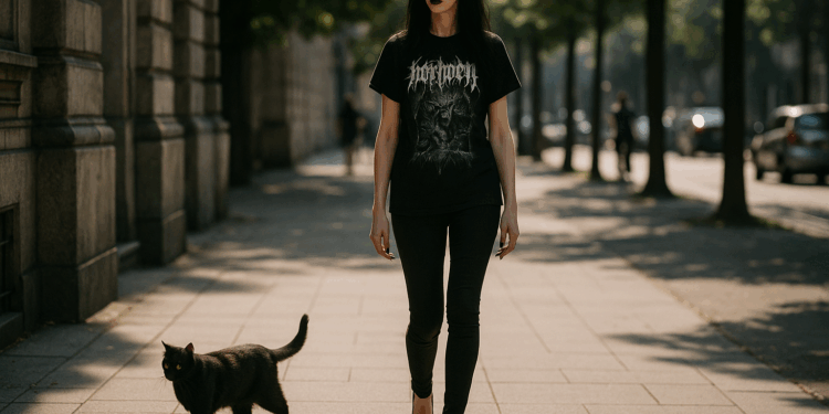 Zapatos puntiagudos y playera black metal, Anne Hathaway despierta su lado gótico en octubre 2025