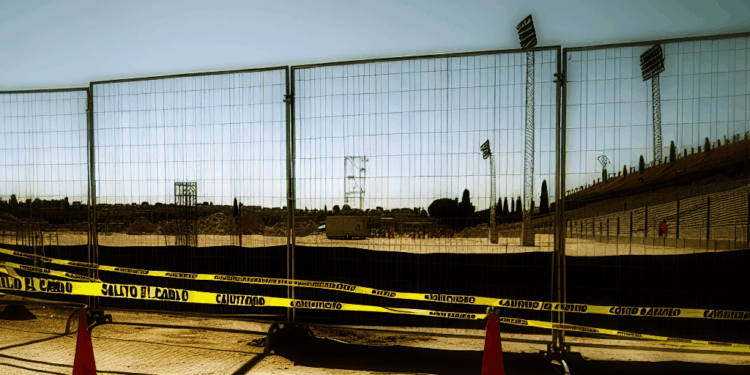 Material preparado para la mejora del firme de la explanada de tierra que existe entre el Salto del Caballo y el parque del Crucero de Toledo