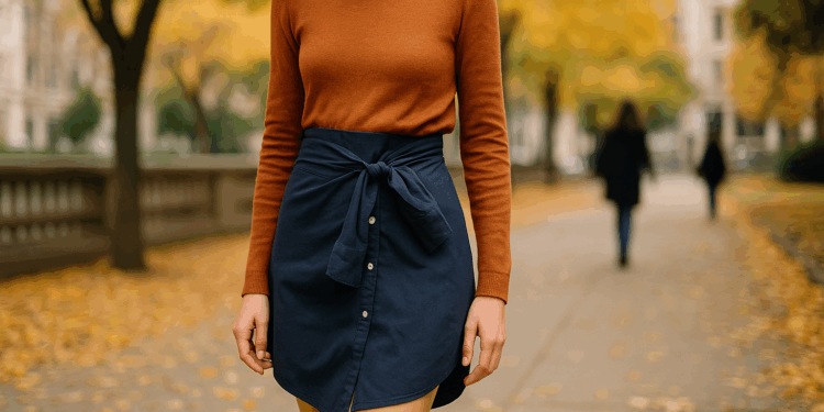 La falda camisa, o cómo llevar una blusa como falda este otoño 2025