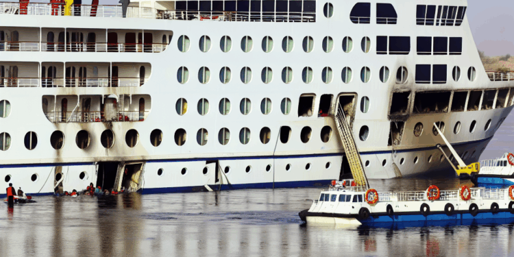 Una decena de almerienses evacuados de un crucero hundido en el río Nilo tras un incendio