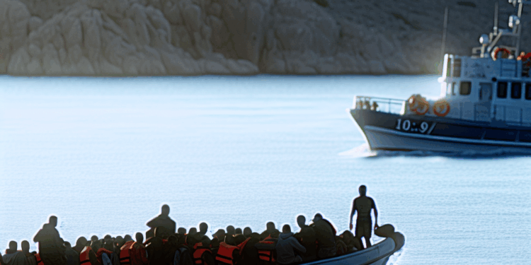 Una patera en aguas de Baleares.