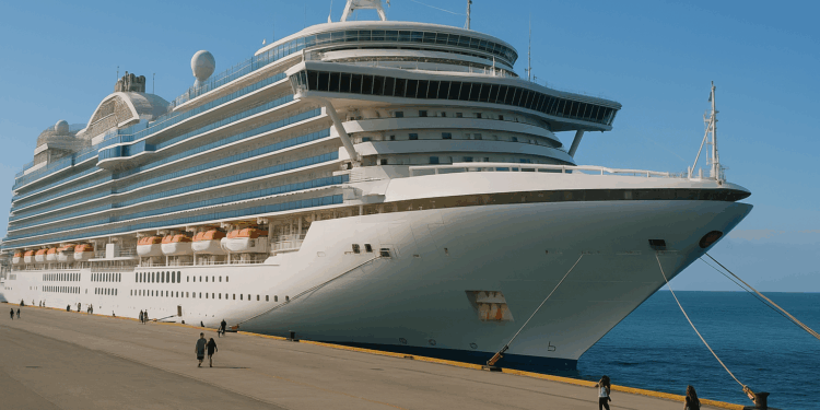 Sun Princess fondeado en Santorini. - Sun Princess nombrado megacrucero # 1 nuevamente