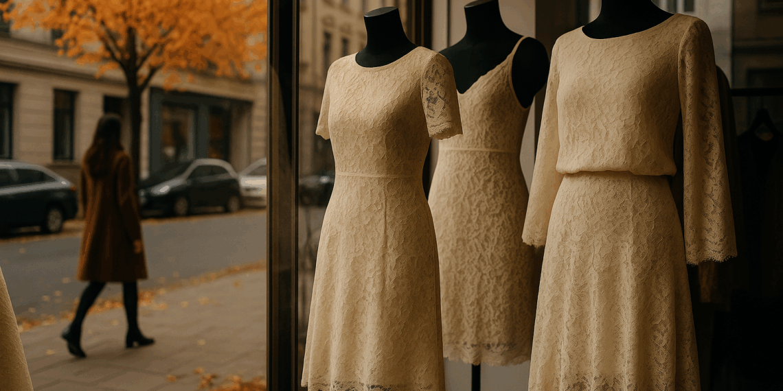 El encaje es tendencia absoluta y se lleva en vestidos, faldas y camisas en otoño 2025