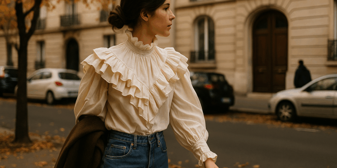 Así se llevan las blusas con olanes de los 80 que vuelven a ser tendencia en otoño 2025
