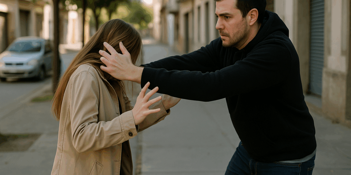 Grave episodio de violencia en El Crucero: golpeó a su ex en plena calle