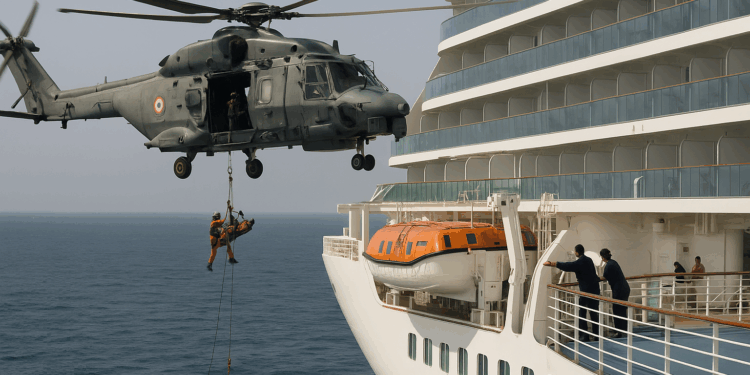 Fuerzas Navales de Argelia realiza evacuación médica desde el Sky Princess