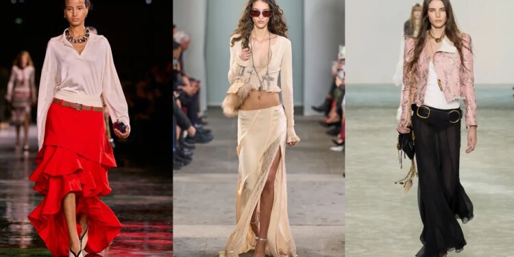 Falda larga de campana, el estilo boho que debes probar en otoño 2025