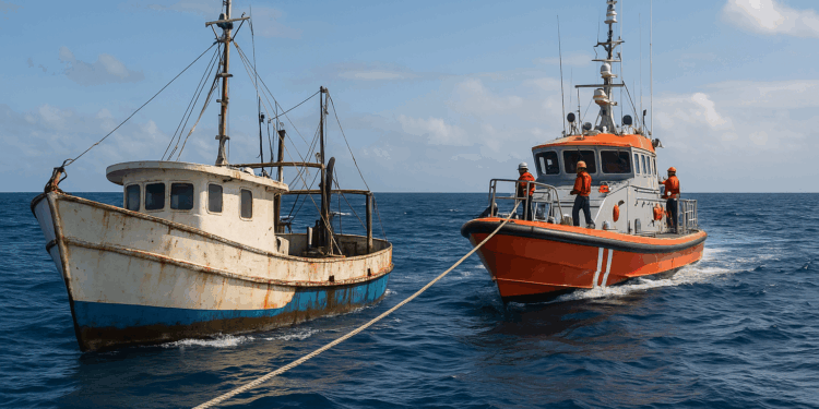Dramático rescate a embarcación en el Canal de Yucatán