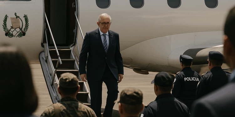 El presidente Bernardo Arévalo, junto a la vicepresidenta Karin Herrera y autoridades de Conred e Insivumeh, ofrece una conferencia de prensa sobre el derrumbe en la carretera a El Salvador y la respuesta ante la temporada de lluvias. (Foto Prensa Libre: )