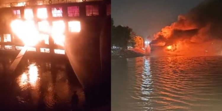 las intensas llamas consumieron parcialmente la nave