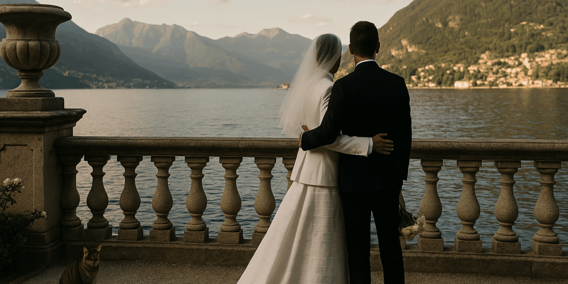 The Bride and Groom Wore Multiple Custom Thom Browne Looks at Their Lake Como Wedding