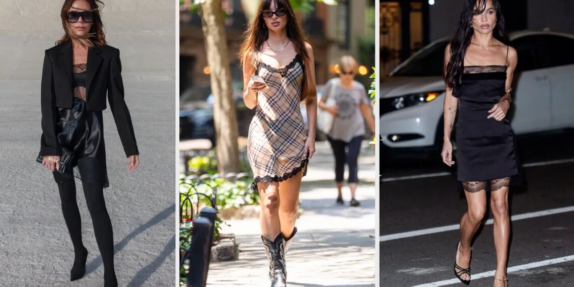 Victoria Beckham y sus vestidos de seda con borde de encaje triunfan en otoño 2025