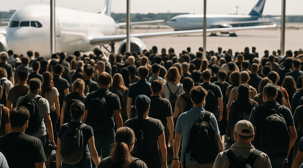 no hay sitios, ni aviones, ni planeta para tanto turista