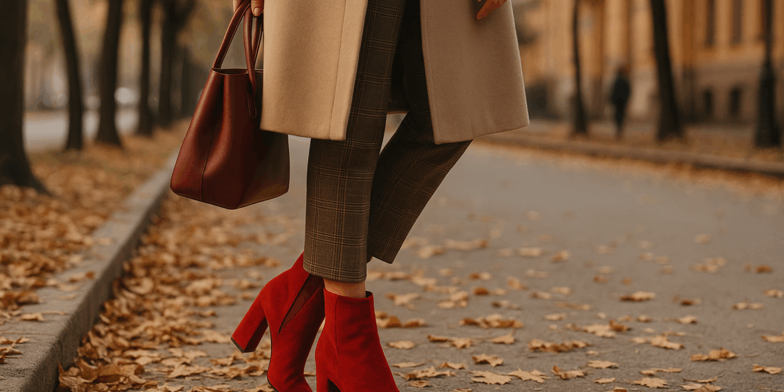 Ideas de estilo para combinar zapatos color rojo de forma elegante en otoño 2025