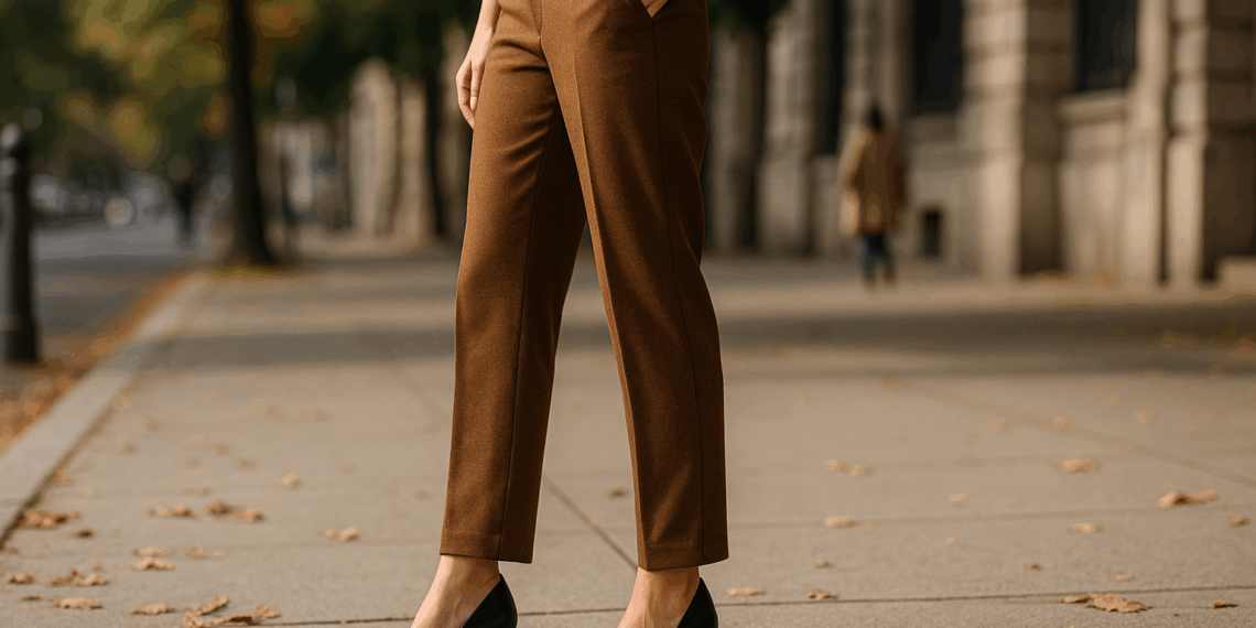 Pantalones café con zapatos pumps negros: cómo combinarlos según Katie Holmes este otoño 2025