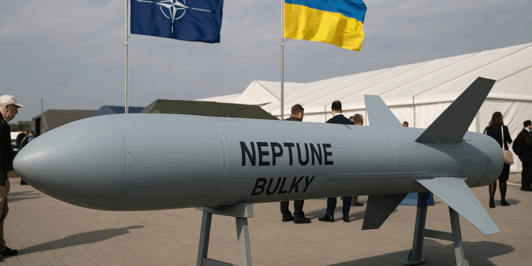 Ucrania presenta el misil de crucero Neptune "Bulky" con mayor alcance en la exposición de defensa de la OTAN — UNITED24 Media