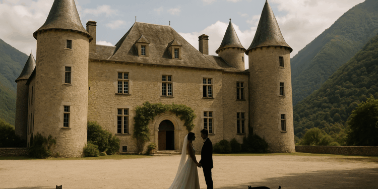 This Couple Married at a Historic French Château Nestled in the Foothills of the Pyrenees