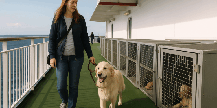 Una mujer cuenta el periplo de su perro de Nueva York a Londres en barco para evitarle el estrés del avión: “Tenía mucho espacio para caminar y dormir”
