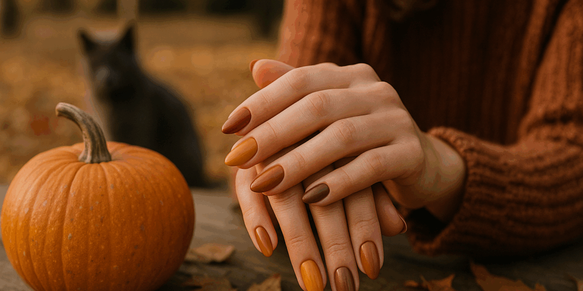 Uñas pumpkin spice, manicures inspiradas en los colores cálidos del otoño 2025