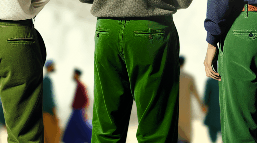 Ya sean skinny, rectos o de pernera ancha, si vas a llevar pantalones, que sean de color verde