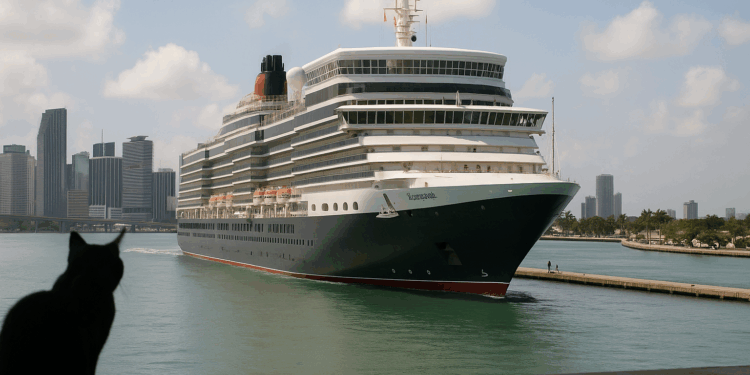 ¡Barco a la vista! El crucero Queen Elizabeth de Cunard ancla en Miami