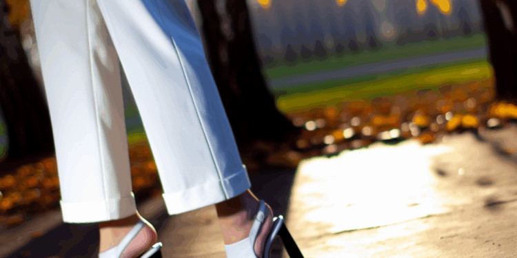 Michelle Salas te muestra cómo llevar pantalones blancos anchos y zapatos de tacón slingback en Otoño-Invierno 2025