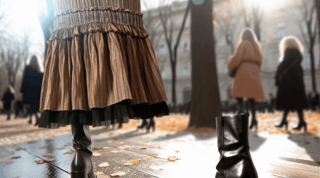 Están en Zara las faldas midi grunge que no dejarás de llevar con botas en Otoño-Invierno 2025