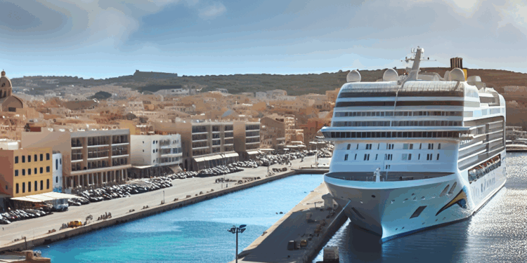 El crucero ‘Aida Blu’ estrena escala en el puerto de Maó