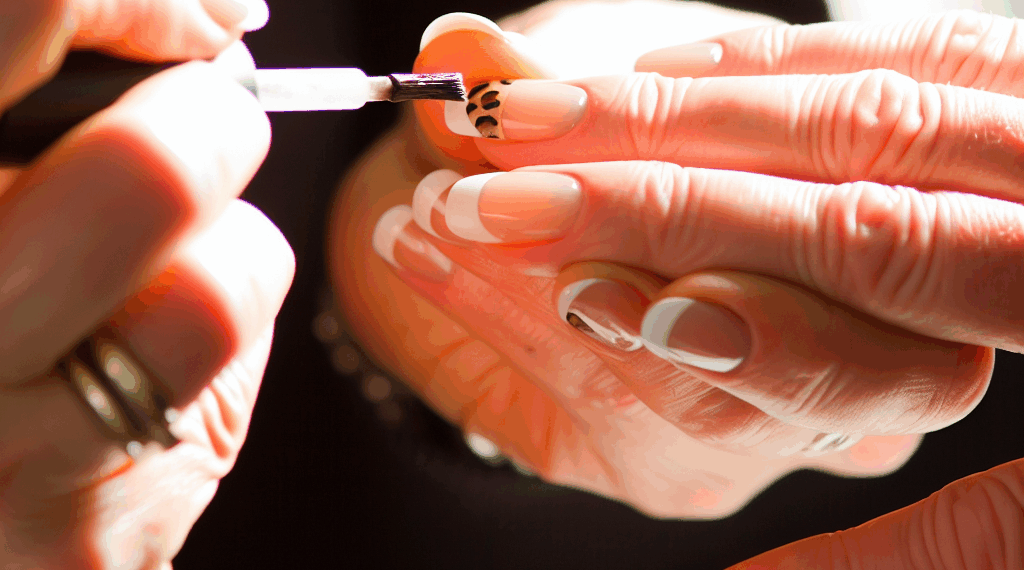 Hailey Bieber Reps a Cheetah Print Twist on the Classic French Manicure