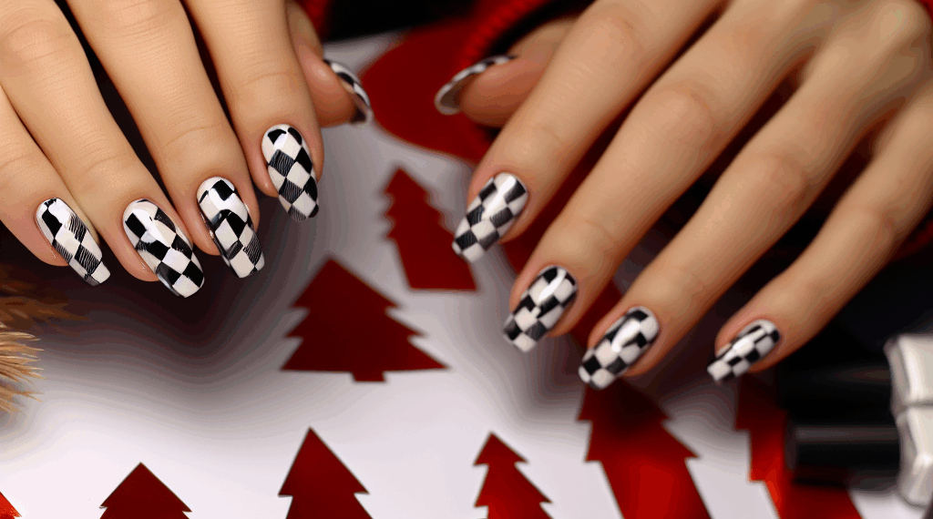 Uñas con cuadros de Navidad Ralph Lauren, cómo crear este manicure en tendencia