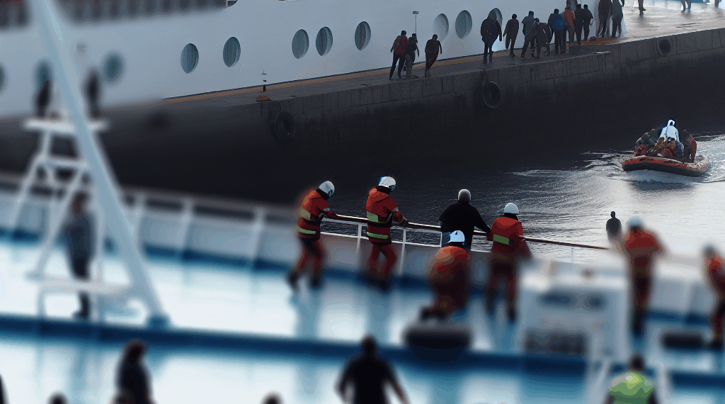 Evacuados tres pasajeros del crucero Ventura en el puerto de A Coruña