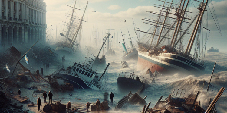 Crucero sufre daños y escalinata se desprende por fuertes vientos en Buenos Aires