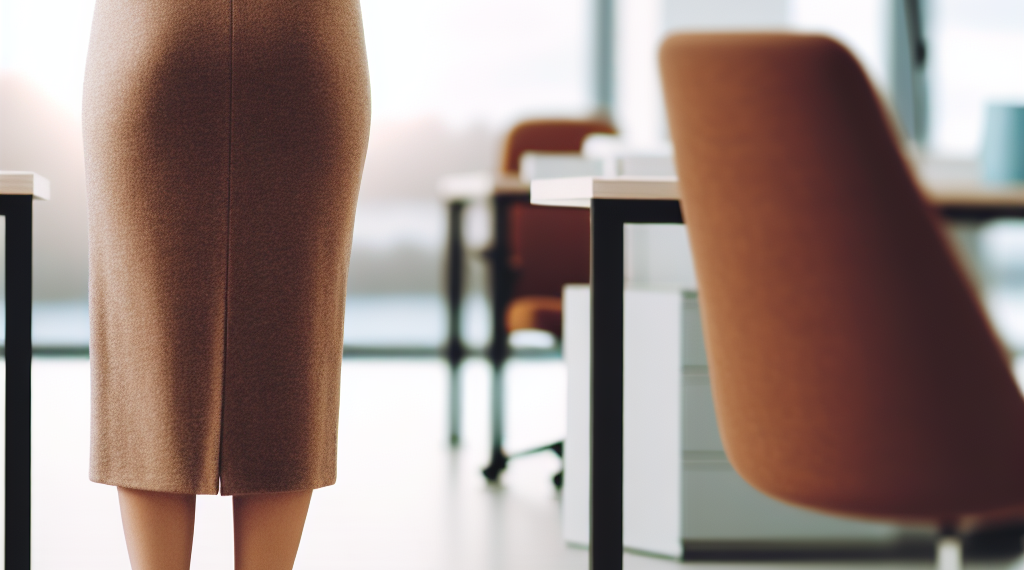 Cómo llevar falda midi café con zapatos de tacón nude a la oficina como Jennifer López en diciembre 2025