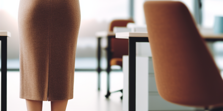 Cómo llevar falda midi café con zapatos de tacón nude a la oficina como Jennifer López en diciembre 2025