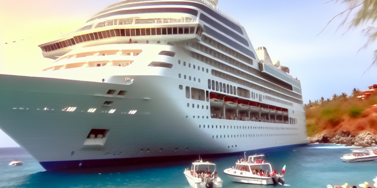 Arriba crucero Oceania Vista por primera vez al puerto Huatulco