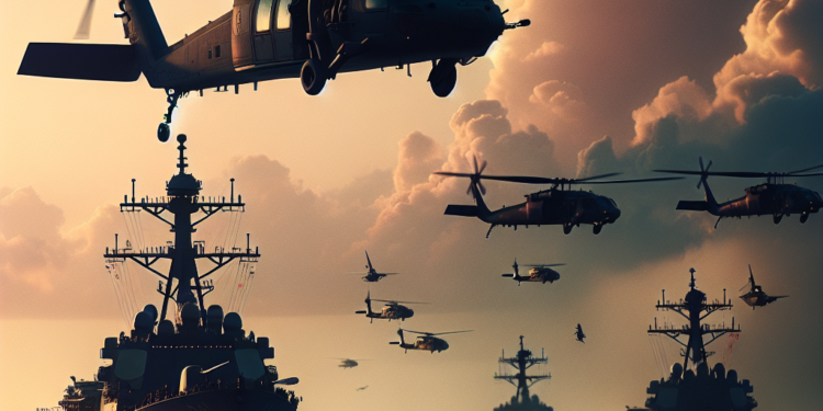 Temibles helicópteros estadounidenses son fotografiados en el Caribe realizando "operaciones de vuelo desde crucero de misiles guiados"