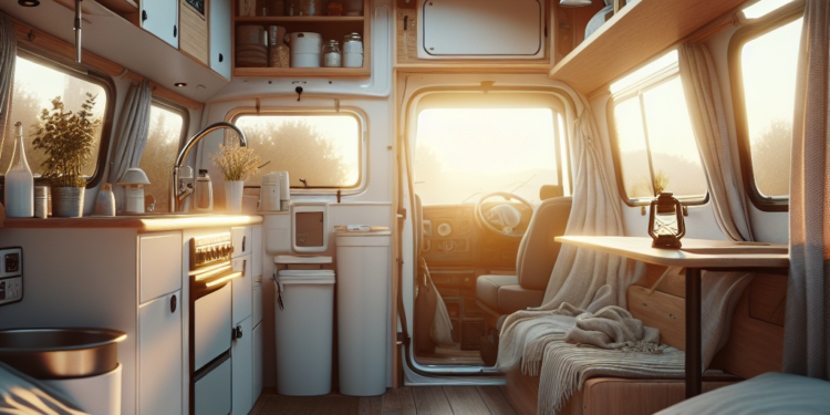 la van está totalmente equipada con ducha, cocina y colchón