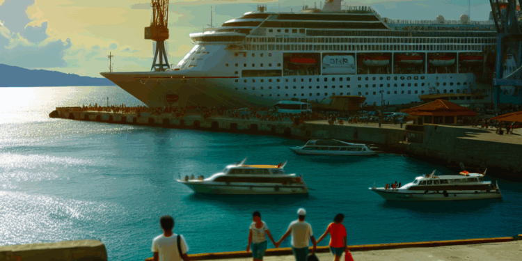 Crucero ‘Le Champlain’ llegando al Puerto de Santa Marta. Foto Puerto de Santa Marta