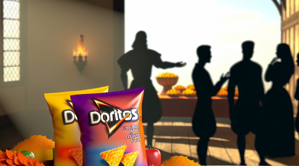 Pintura renacentista con bolsa de Doritos