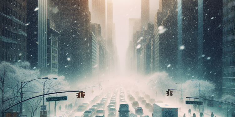 Amenaza tormenta de nieve y hielo viajes de fin de año en NY