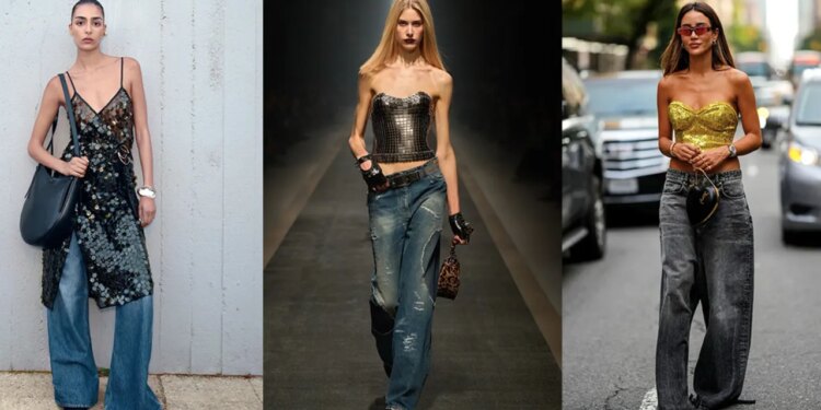 Reemplaza los vestidos por las blusas de fiesta con jeans para brillar en diciembre 2025