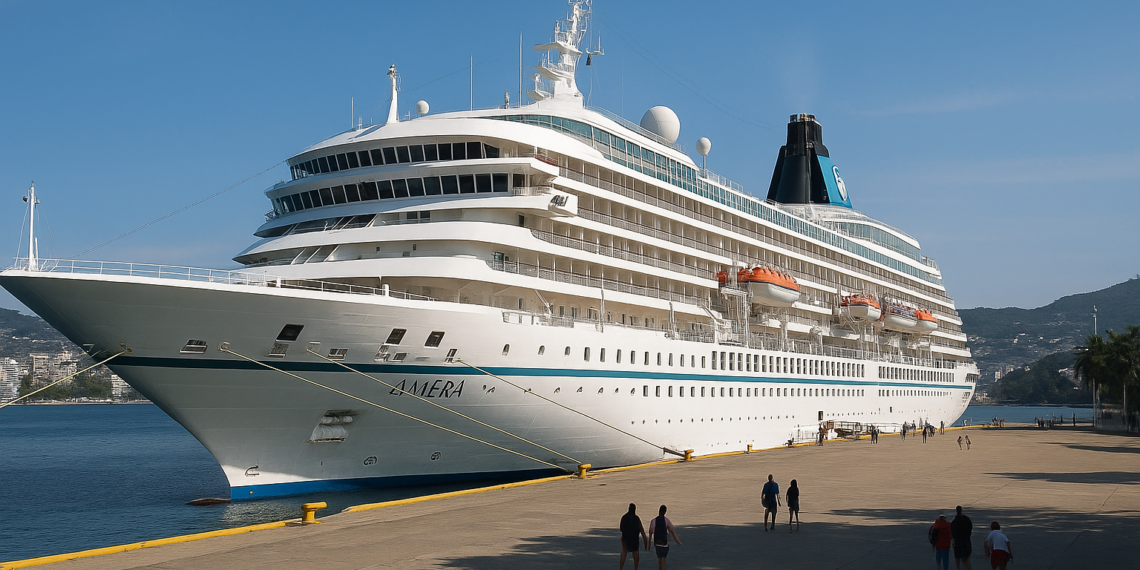 Llega el crucero MS Amera a Acapulco con 610 pasajeros