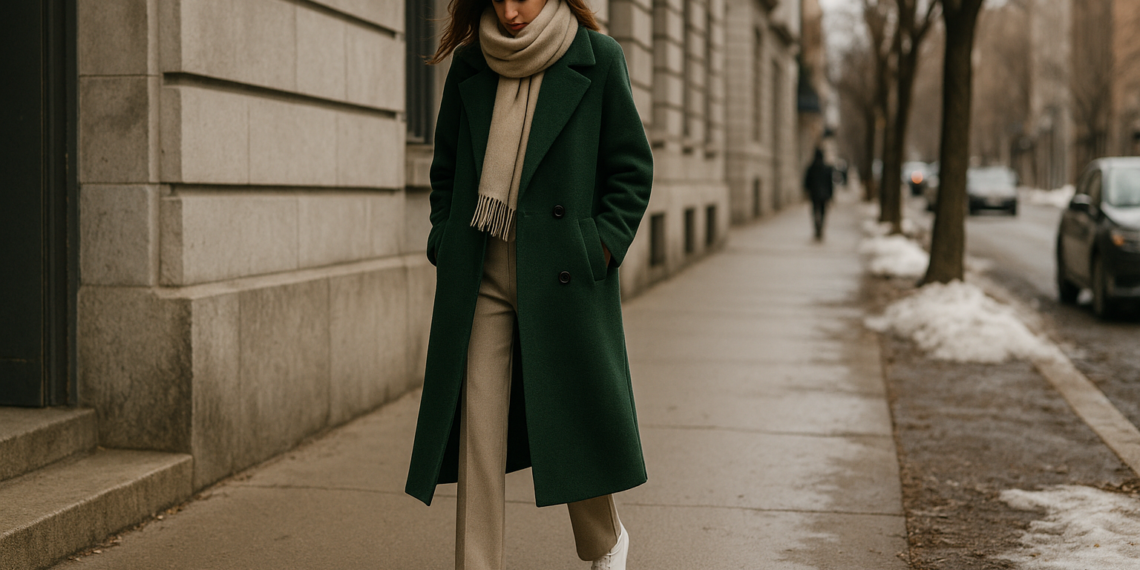 Abrigo color verde, jeans rectos y tenis: la fórmula para lucir chic y calientita en enero 2026, según Jennifer Aniston
