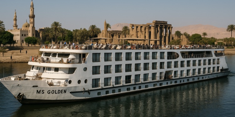 Interior del crucero MS Golden con decoraci&oacute;n moderna y elegante