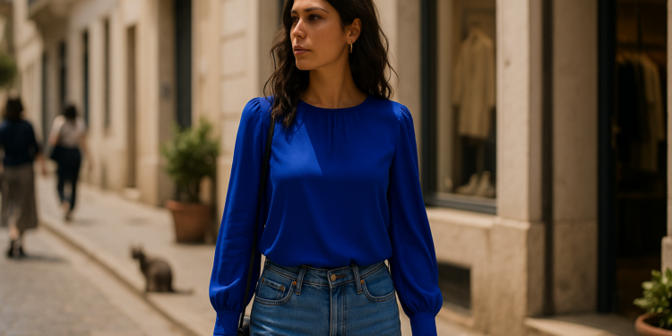 Blusas azul cobalto que son tendencia en Primavera-Verano 2026 y cómo combinarlas como experta