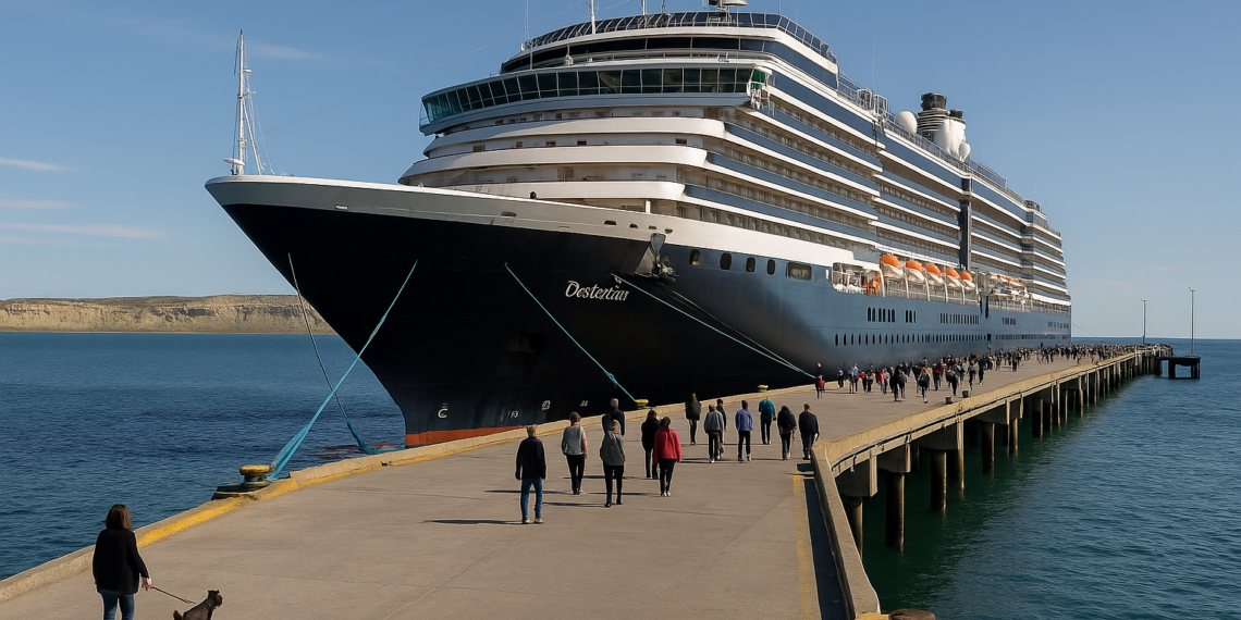 Chubut recibe al crucero Oosterdam en su segunda escala de la temporada