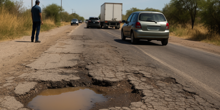 Usuarios reportan pésimo estado del crucero salida a Ímuris y otros