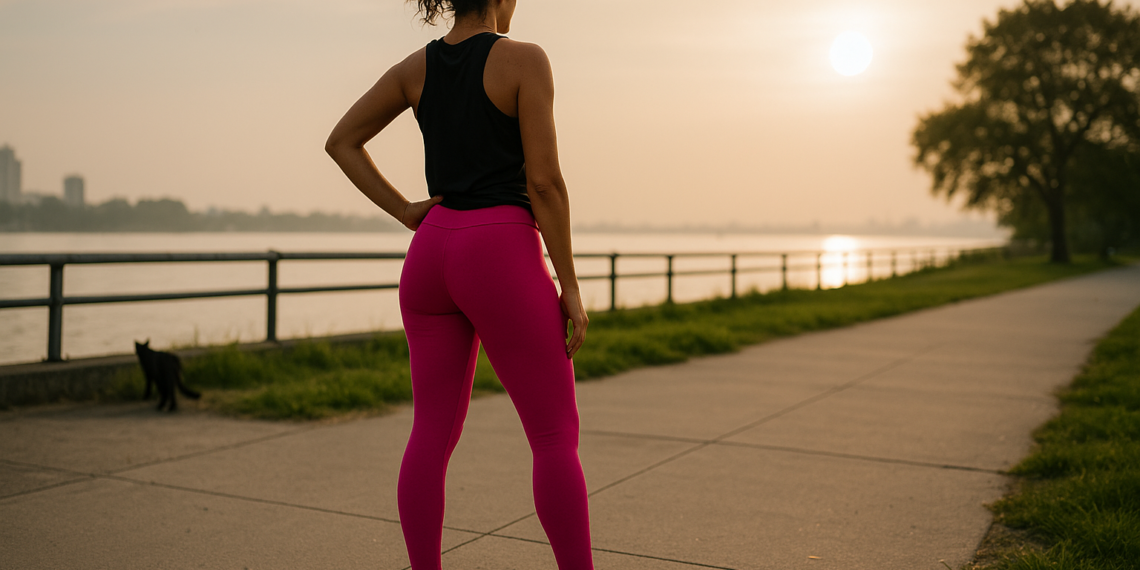 Ana de Armas luce el set de leggings color rosa chicle que necesitas para comenzar tu era deportiva en 2026